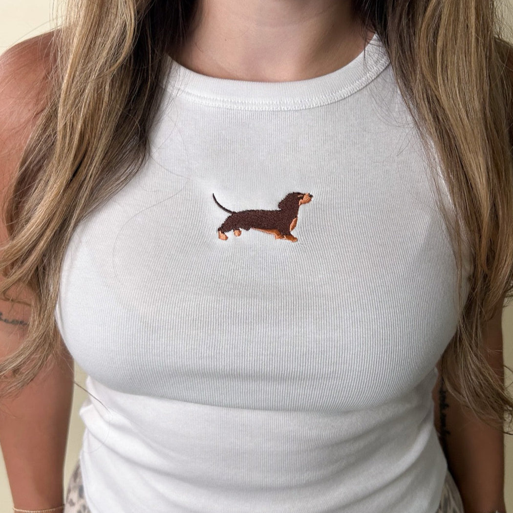 Lady Embroidered High Neck Tank