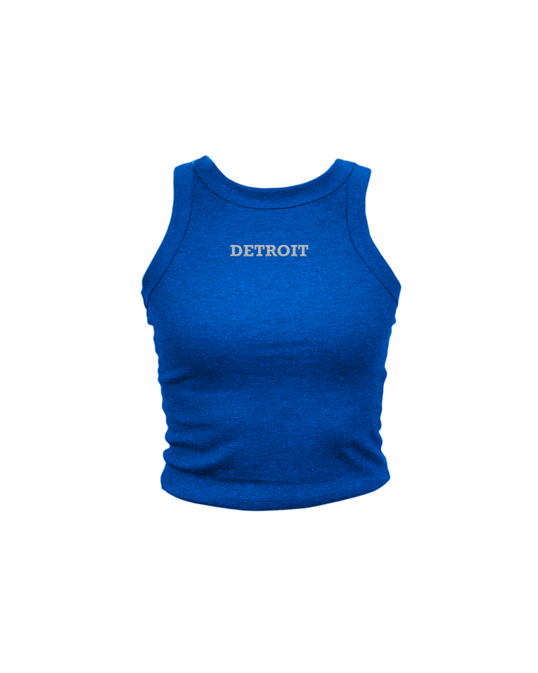 Detroit Embroidered High Neck Tank