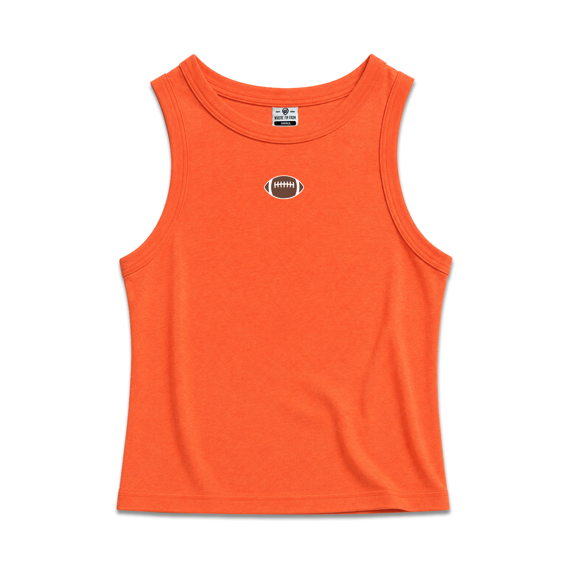 Football Embroidered High Neck Tank