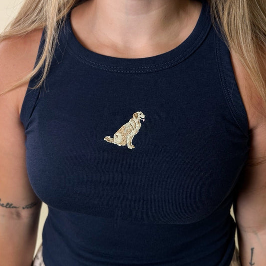 Rover Embroidered High Neck Tank