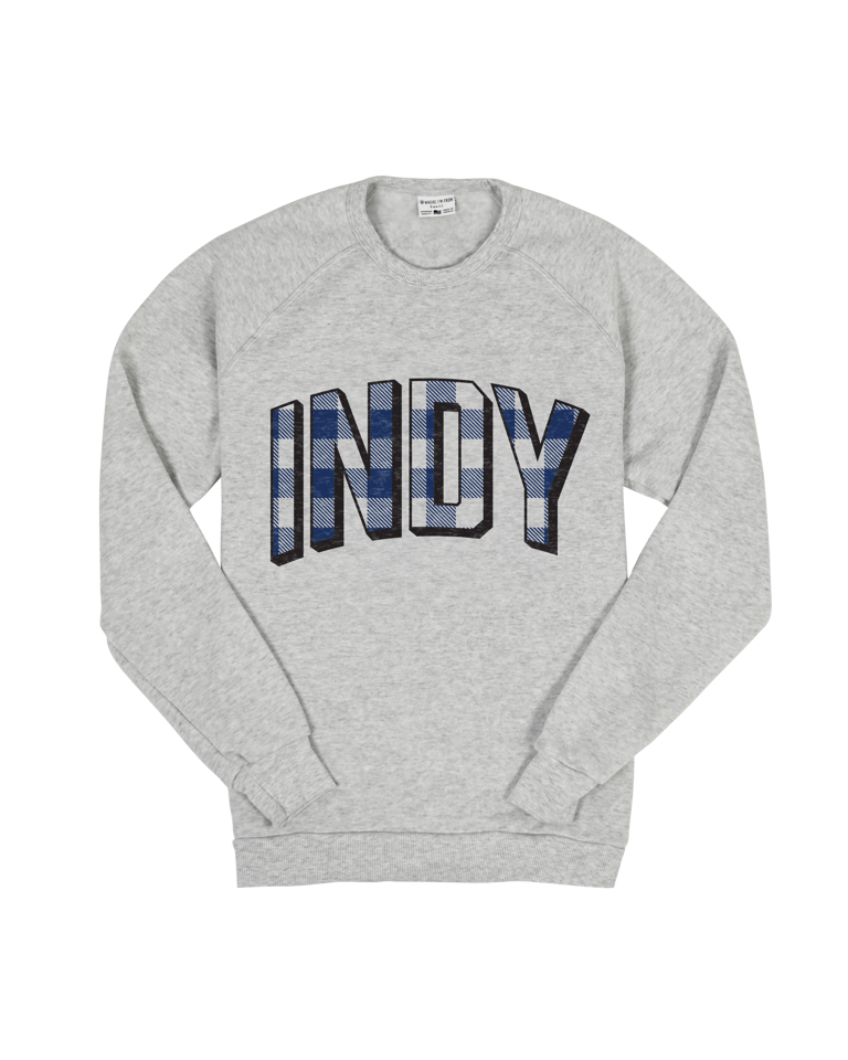 Indiana Plaid Crew Sweatshirt