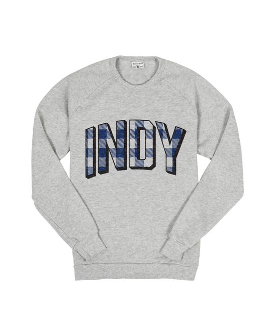 Indiana Plaid Crew Sweatshirt