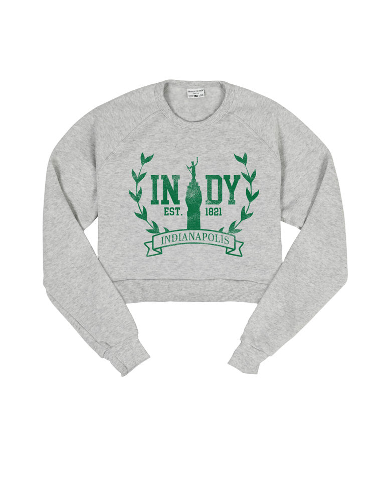 Indianapolis Statue Vines Cropped Crew Sweatshirt