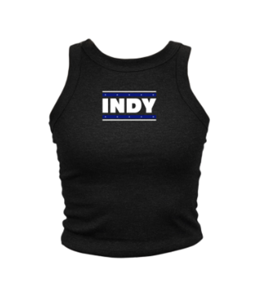 Indy Lines Black Crop Tank