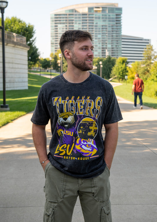 LSU Geaux Tigers Collage Mineral Tee