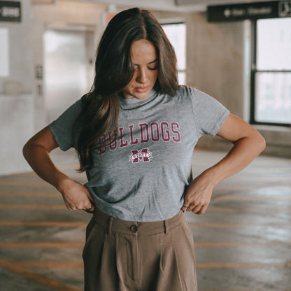 Mississippi State Bulldogs Hail State Jersey Cropped Tee