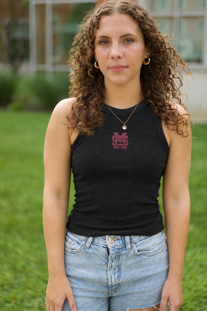 MSU Embroidered Baseball Logo High Neck Tank