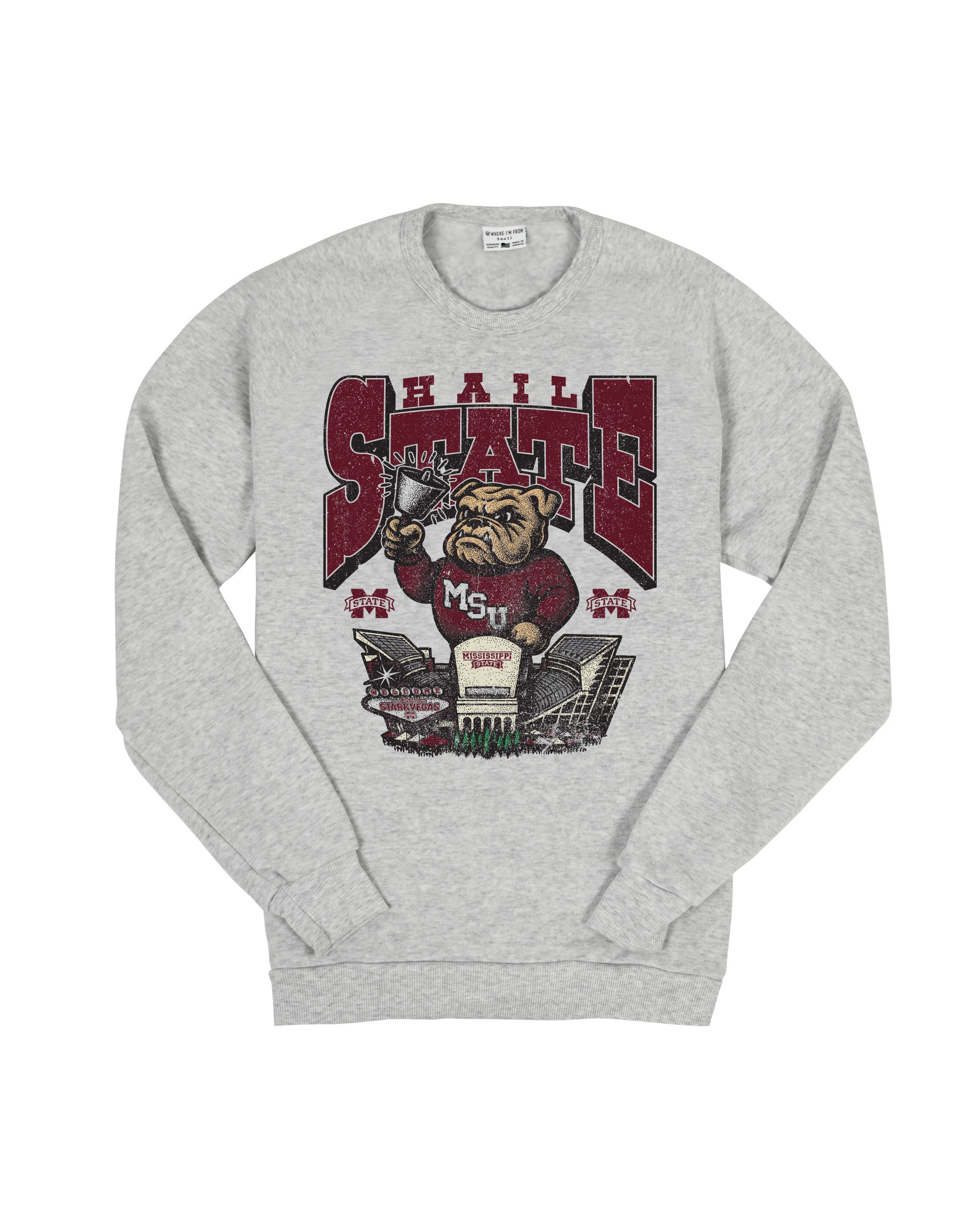 MSU Hail State Bulldogs Crew Sweatshirt