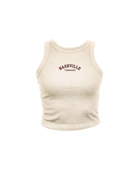 Nashville Tennessee Arch Oatmeal Cropped Tank | Where I'm From