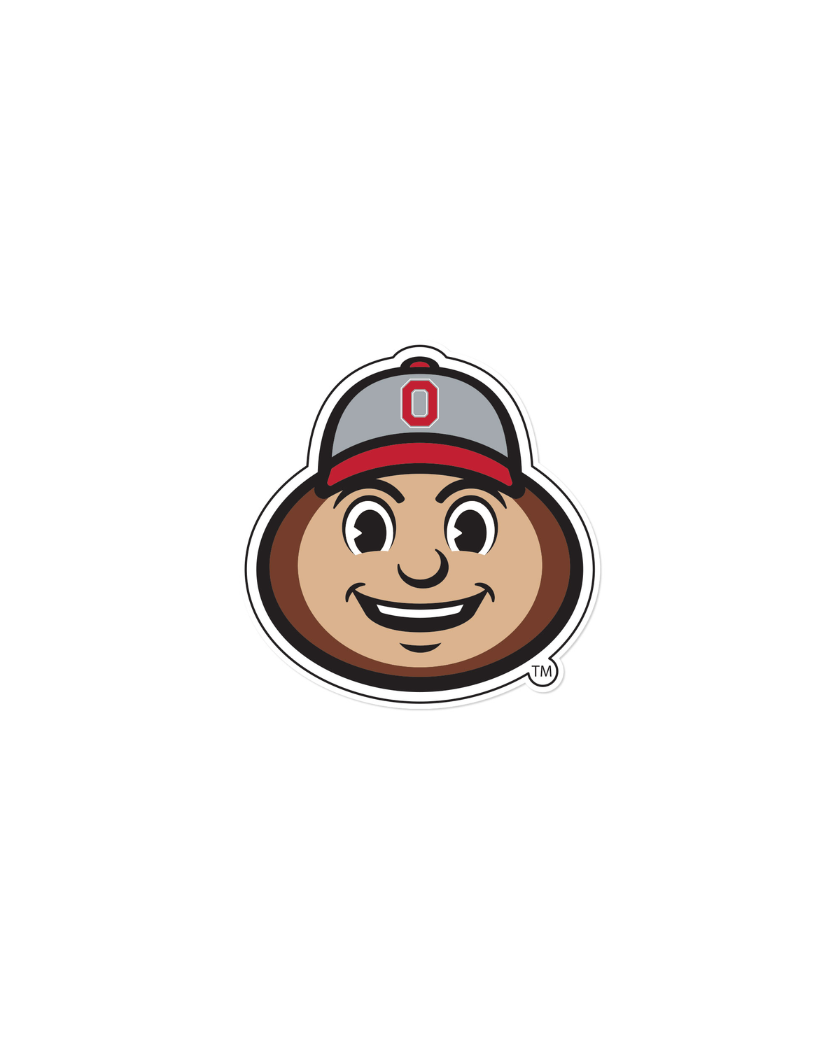 A sticker of Ohio State's mascot Brutus