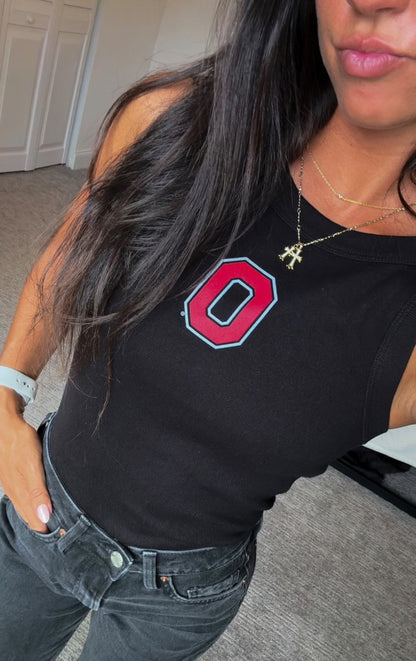Block O Embroidered High Neck Tank