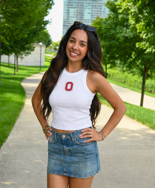 Embroidered Block O High Neck Tank