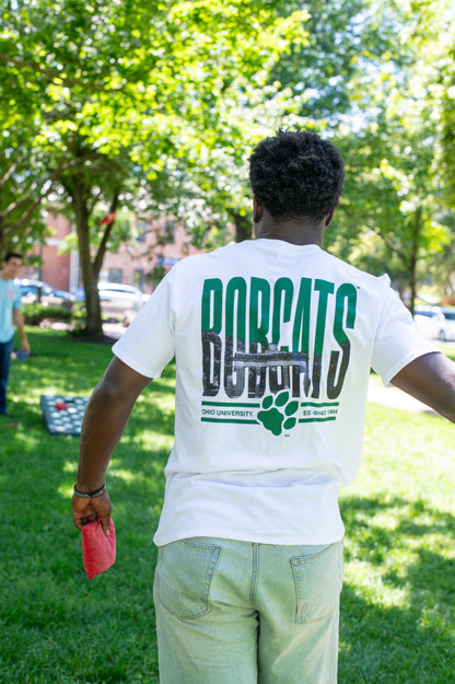 OU Lockup Bobcat Pennant Front/Back Cotton Tee