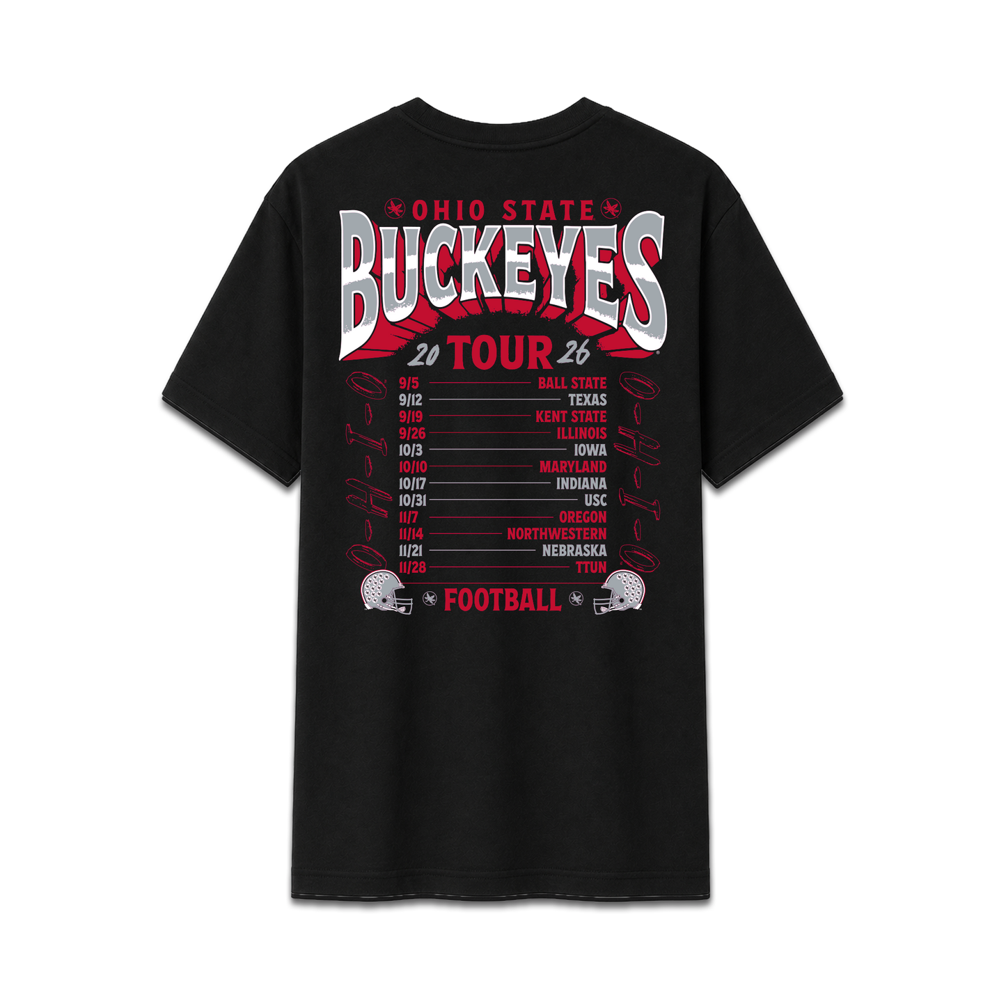 Ohio State Buckeyes 2026 Football Tour Cotton Tee