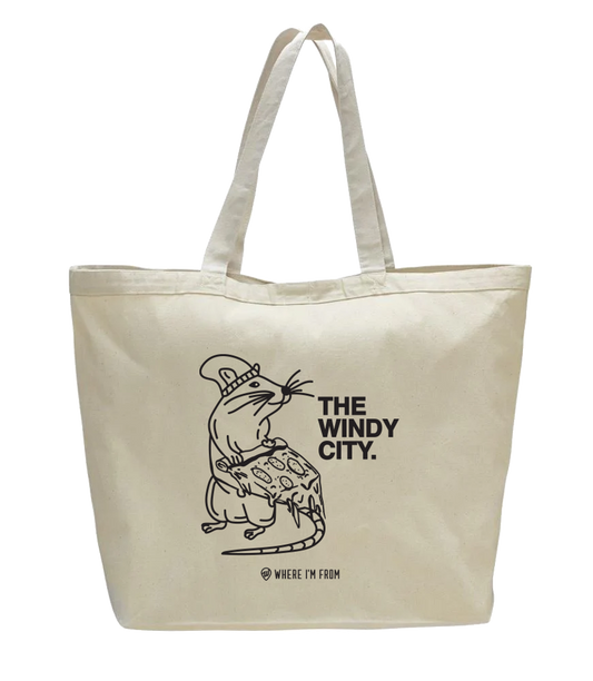 Chicago Pizza Rat Tote