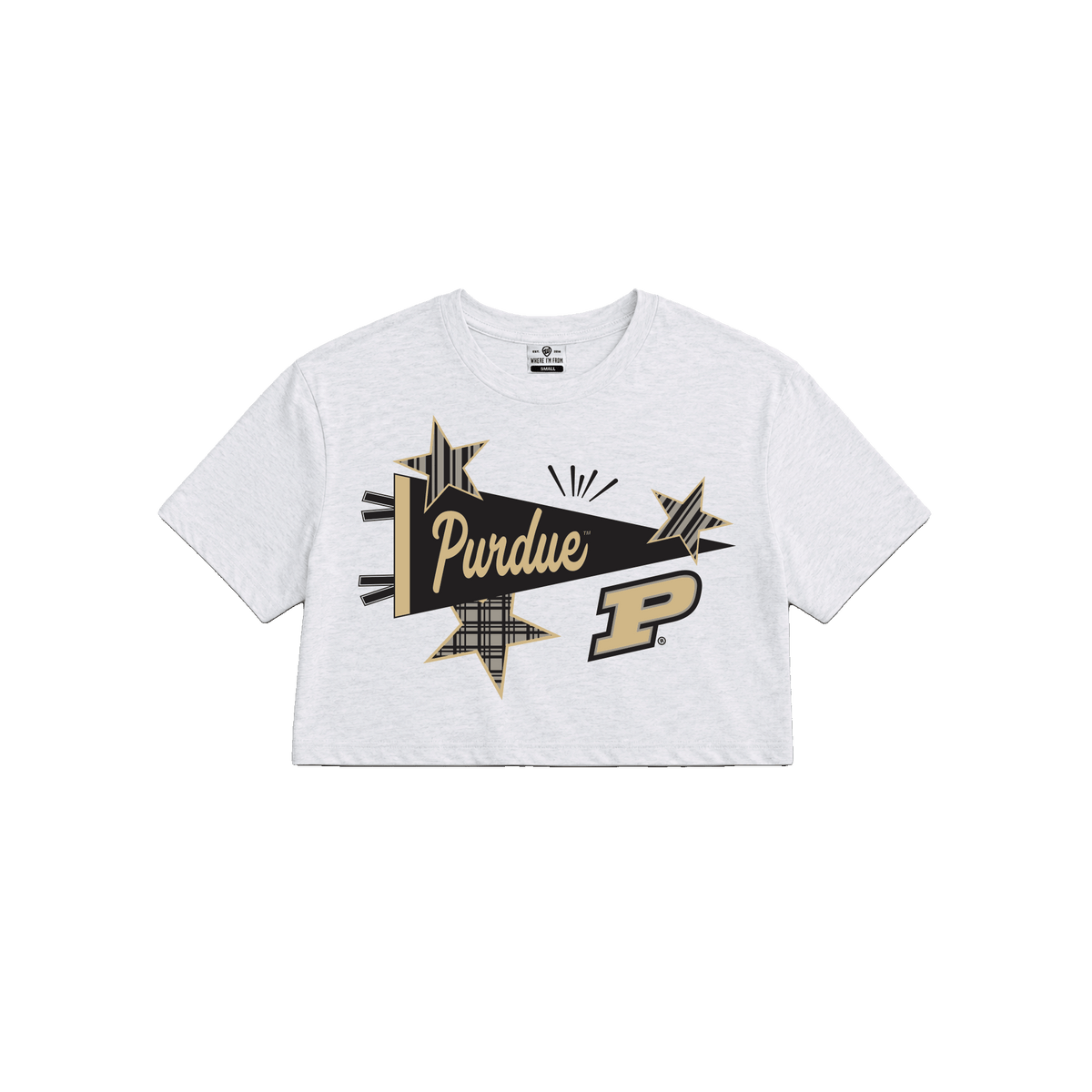Purdue Pennant Cropped Tee
