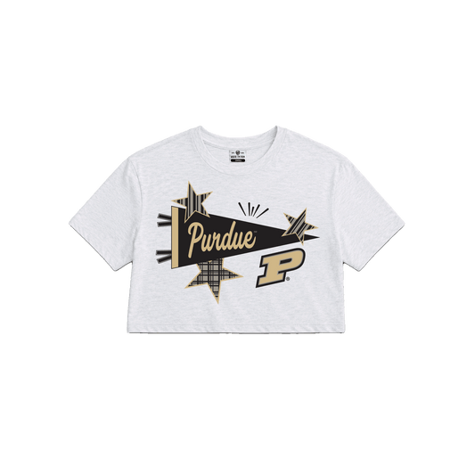 Purdue Pennant Cropped Tee