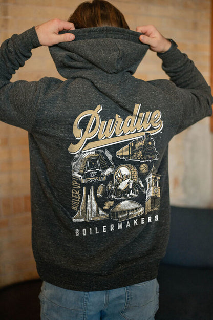 Purdue Icons F/B Hoodie