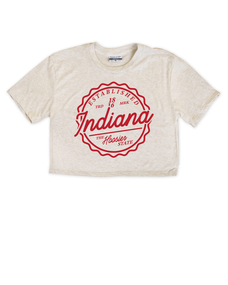 Indiana Stamp Cropped Tee