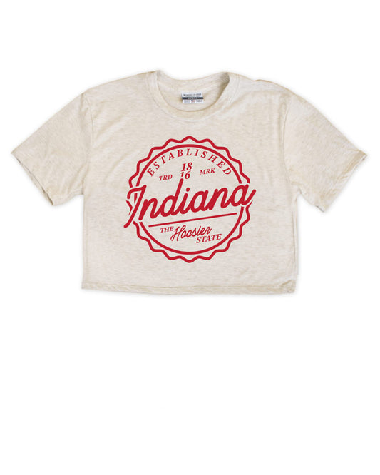 Indiana Stamp Cropped Tee