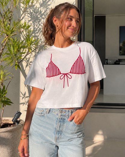 Striped Bikini Easy Tee