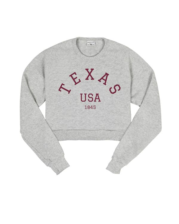 Texas USA Cropped Crew Sweatshirt