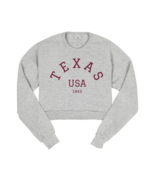 Texas USA Cropped Crew Sweatshirt