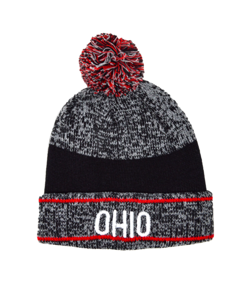 Ohio Red Pom Beanie Hat