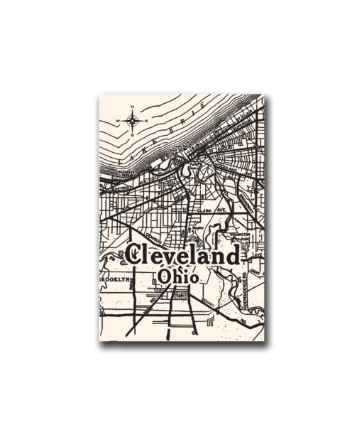 Cleveland Map Printed Poster - Where I'm Apparel