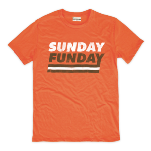 Our softest orange crew featuring our Sunday Funday stripe design.