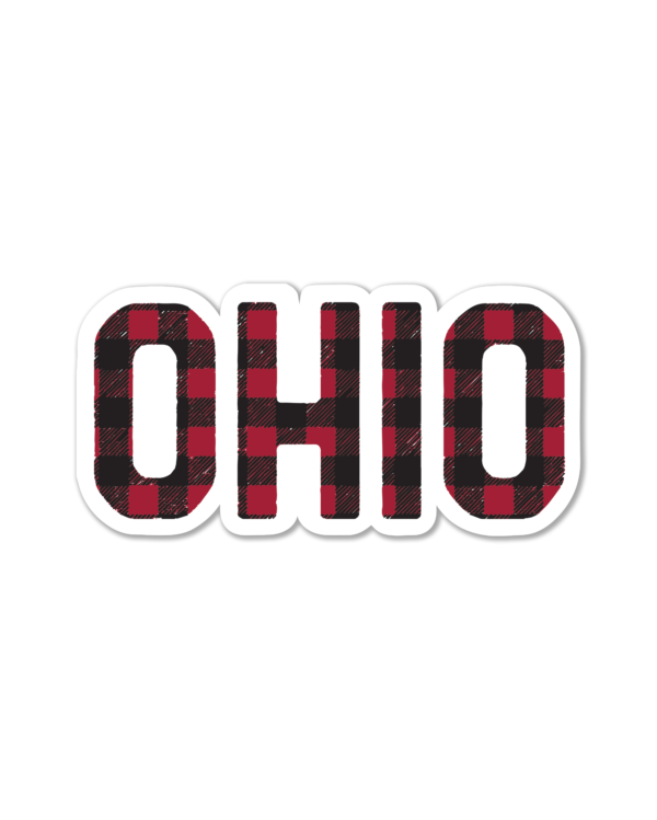 Ohio Plaid Sticker - Where I'm Apparel