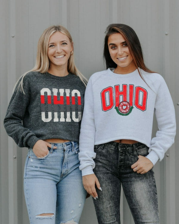 Ohio Tall Stripe Crop Sweatshirt