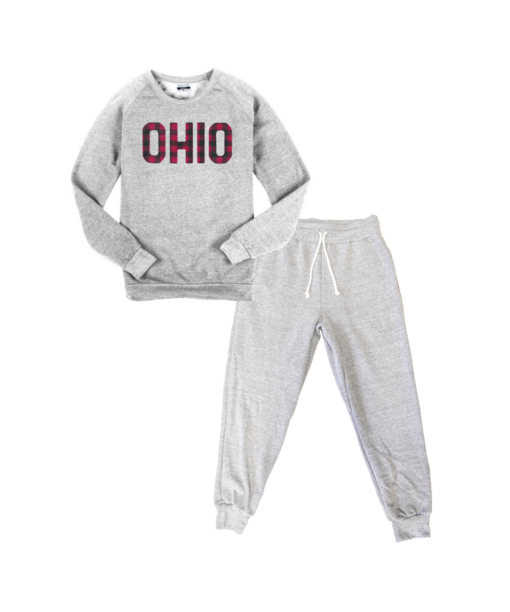 Ohio Plaid Sweatshirt Lounge Set