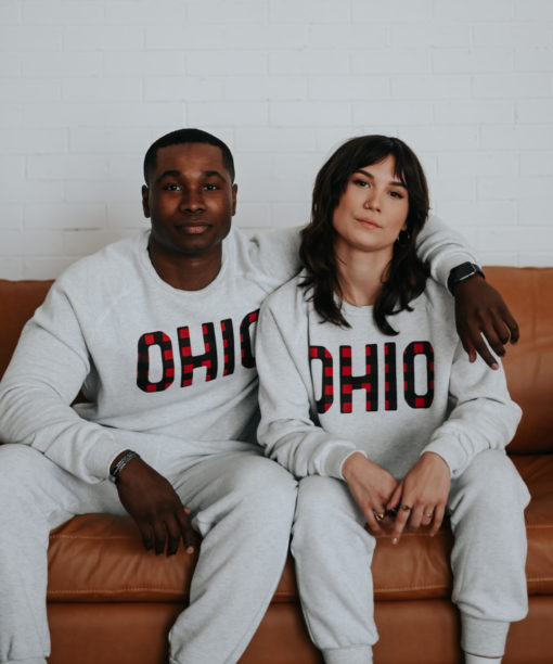 Ohio Plaid Sweatshirt Lounge Set