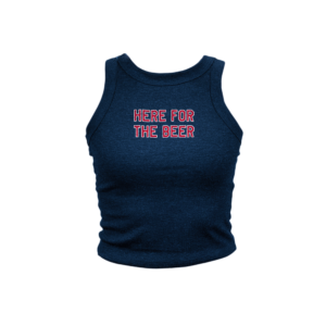 Here For Beer Navy High Neck Tank