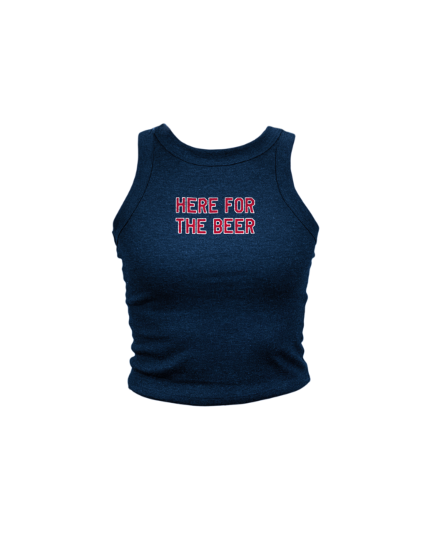 Here For Beer Navy High Neck Tank