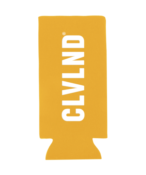 CLVLND Yellow Slim Can Cooler Drinkware