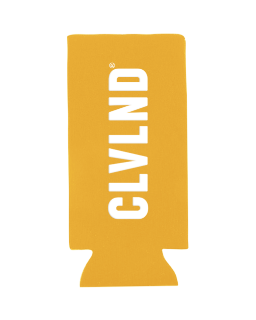 CLVLND Yellow Slim Can Cooler Drinkware