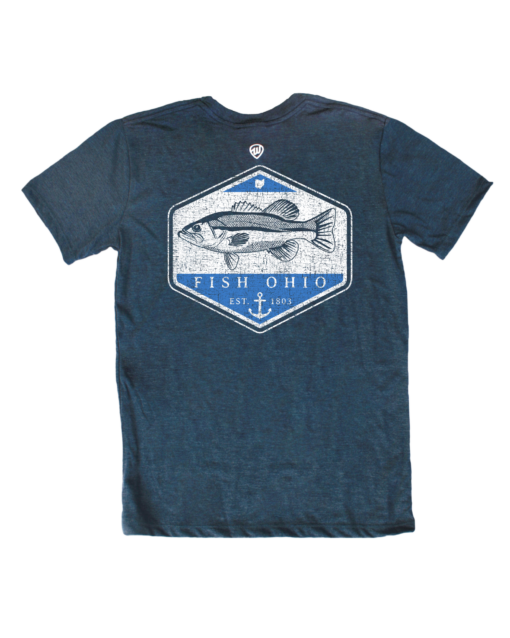 Ohio Fish Anchor Patch Front/Back Crew T-Shirt