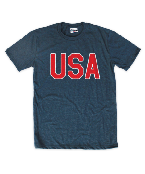 USA Block Navy Crew T-Shirt