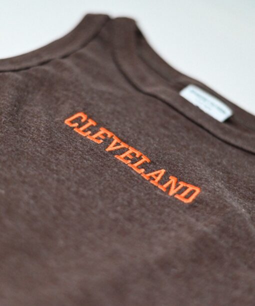 Cleveland Embroidered Brown High Neck Tank
