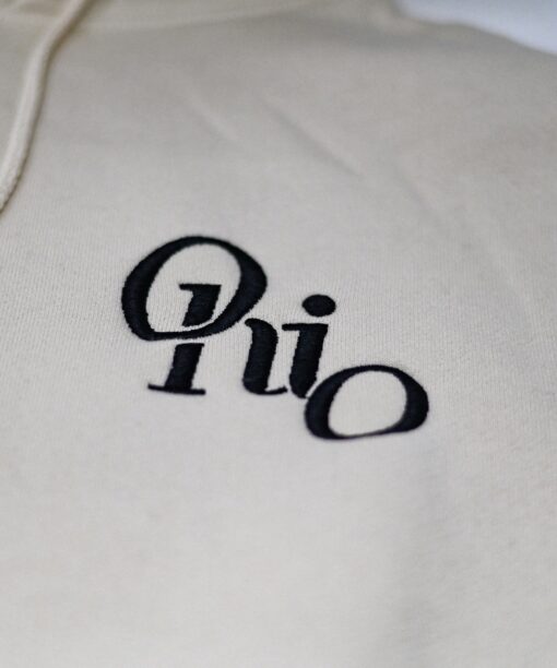 Ohio Embroidered Tan Cotton Hoodie