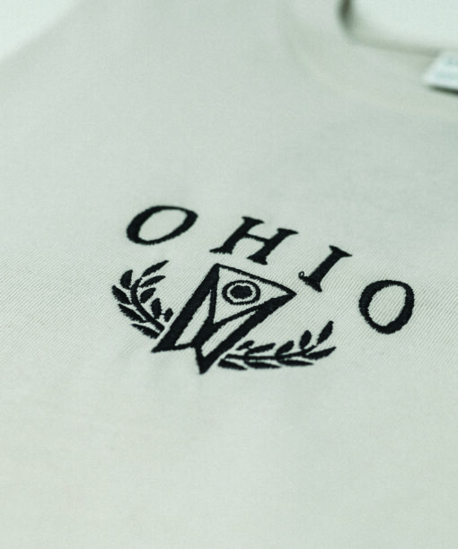 Ohio Flag Embroidered Cotton Crew T-Shirt