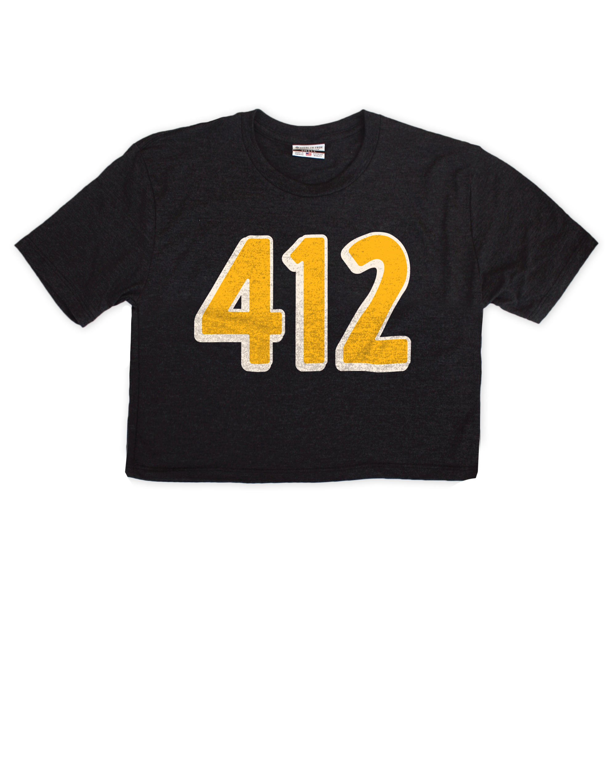 Boredwalk Women's Pittsburgh 412 Area Code Scoop Neck T-Shirt, Large / Navy