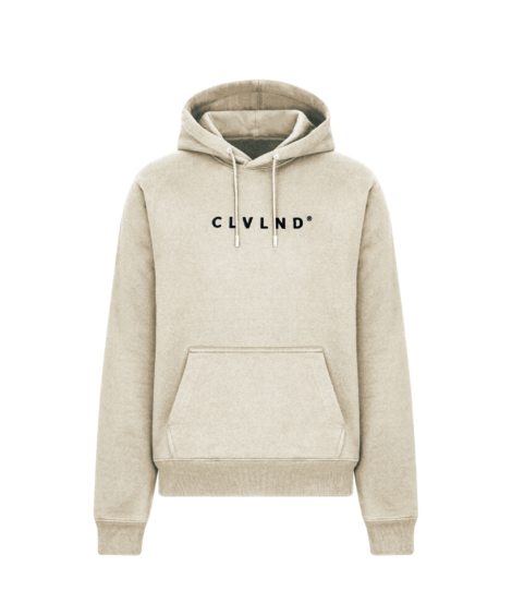 CLVLND Embroidered Tan Cotton Hoodie