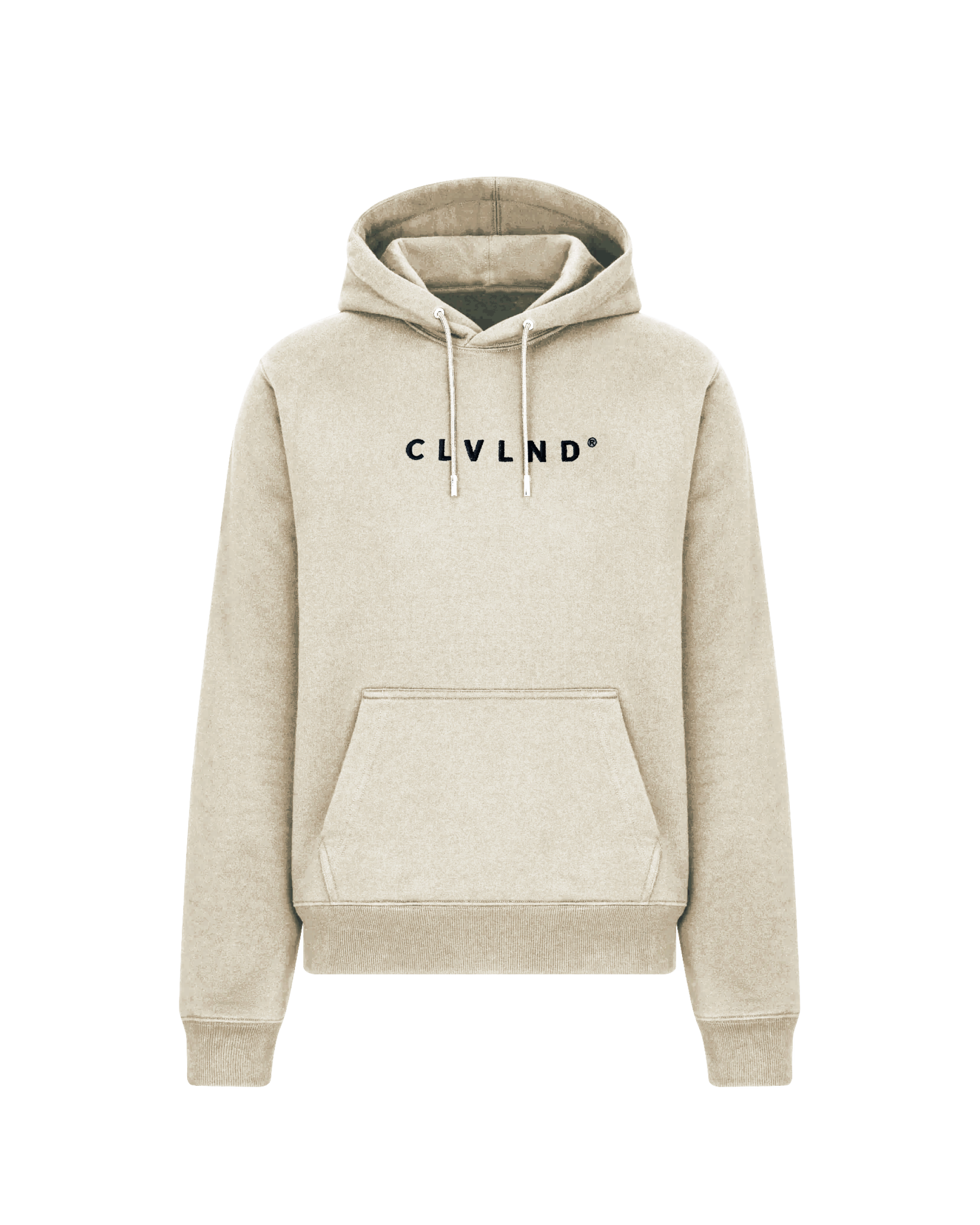 CLVLND Embroidered Tan Cotton Hoodie