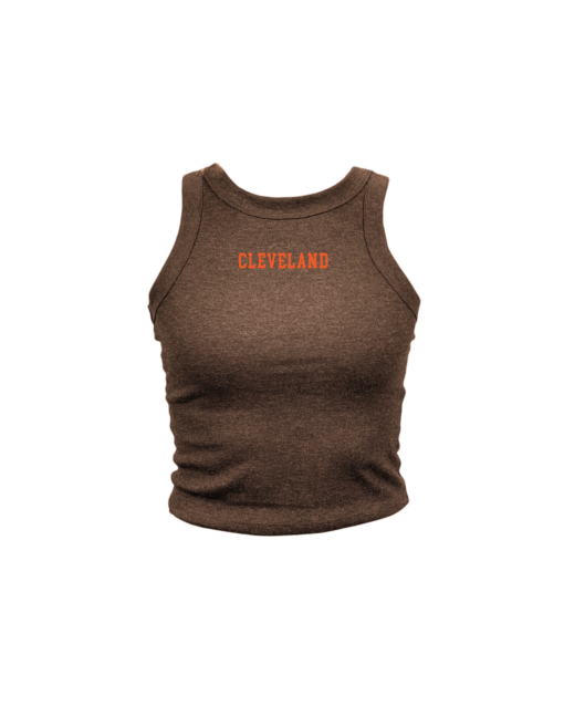 Cleveland Embroidered Brown High Neck Tank