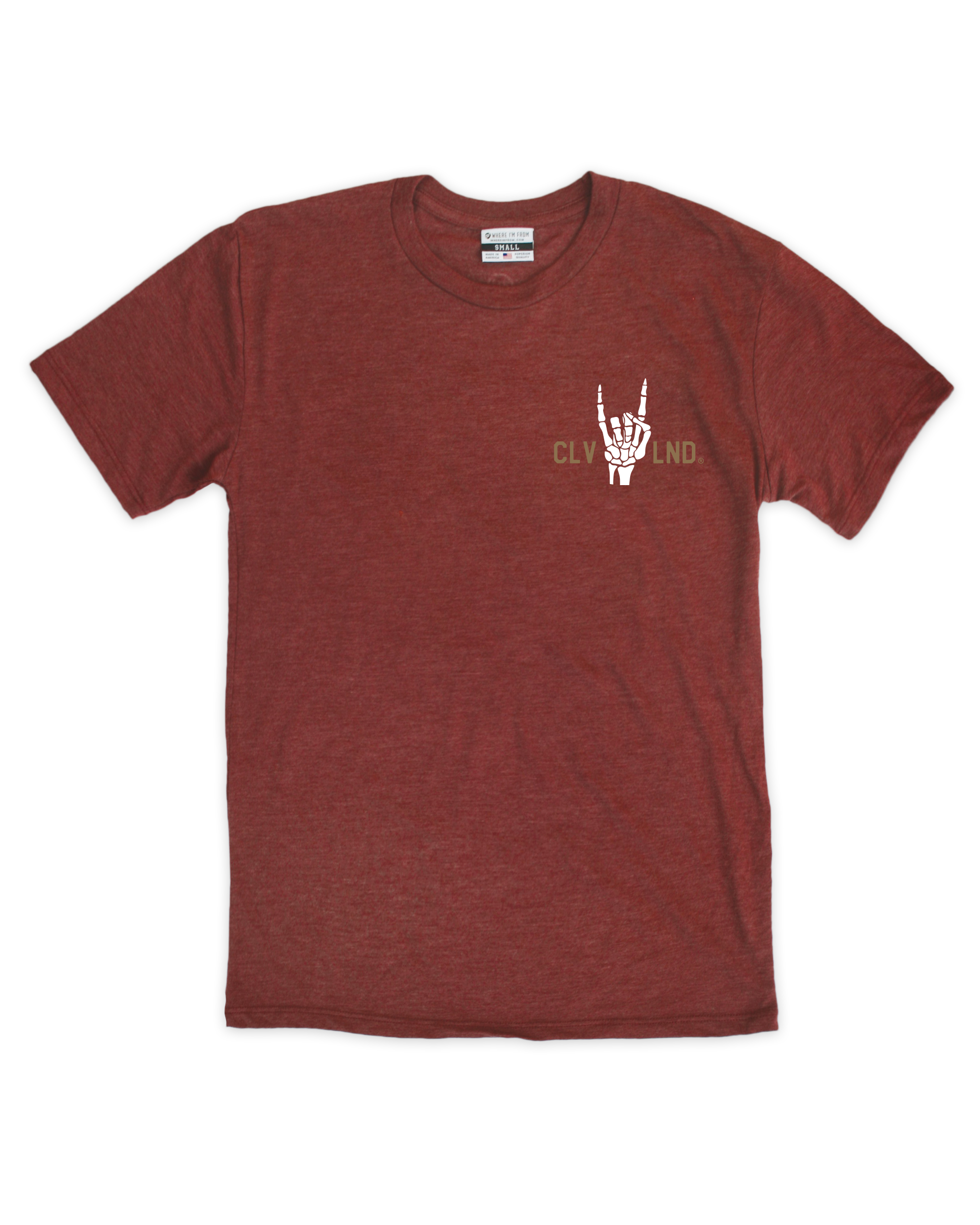 Cleveland Rocks Front/Back Maroon Crew T-Shirt