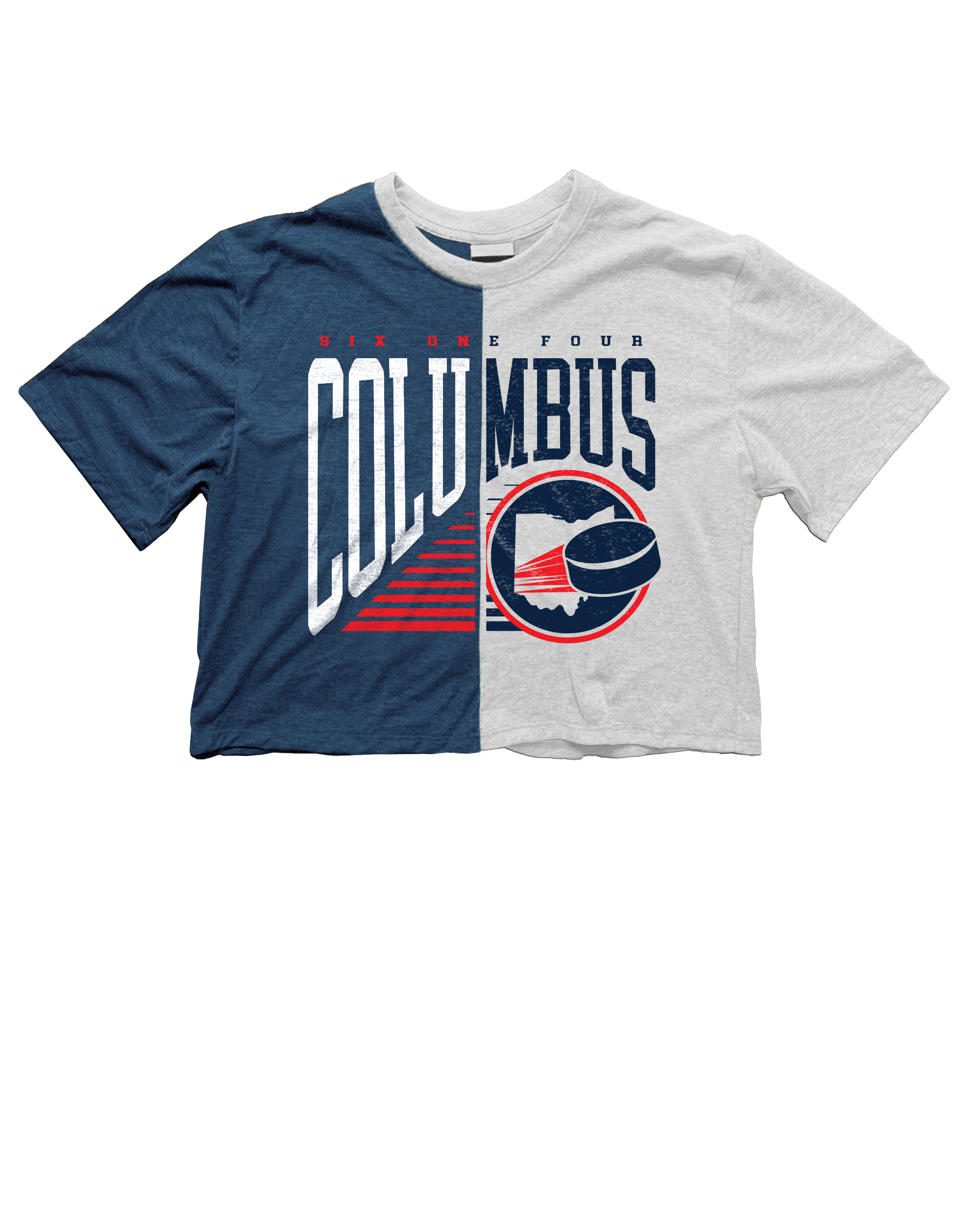 Columbus Hockey Split Crop Top