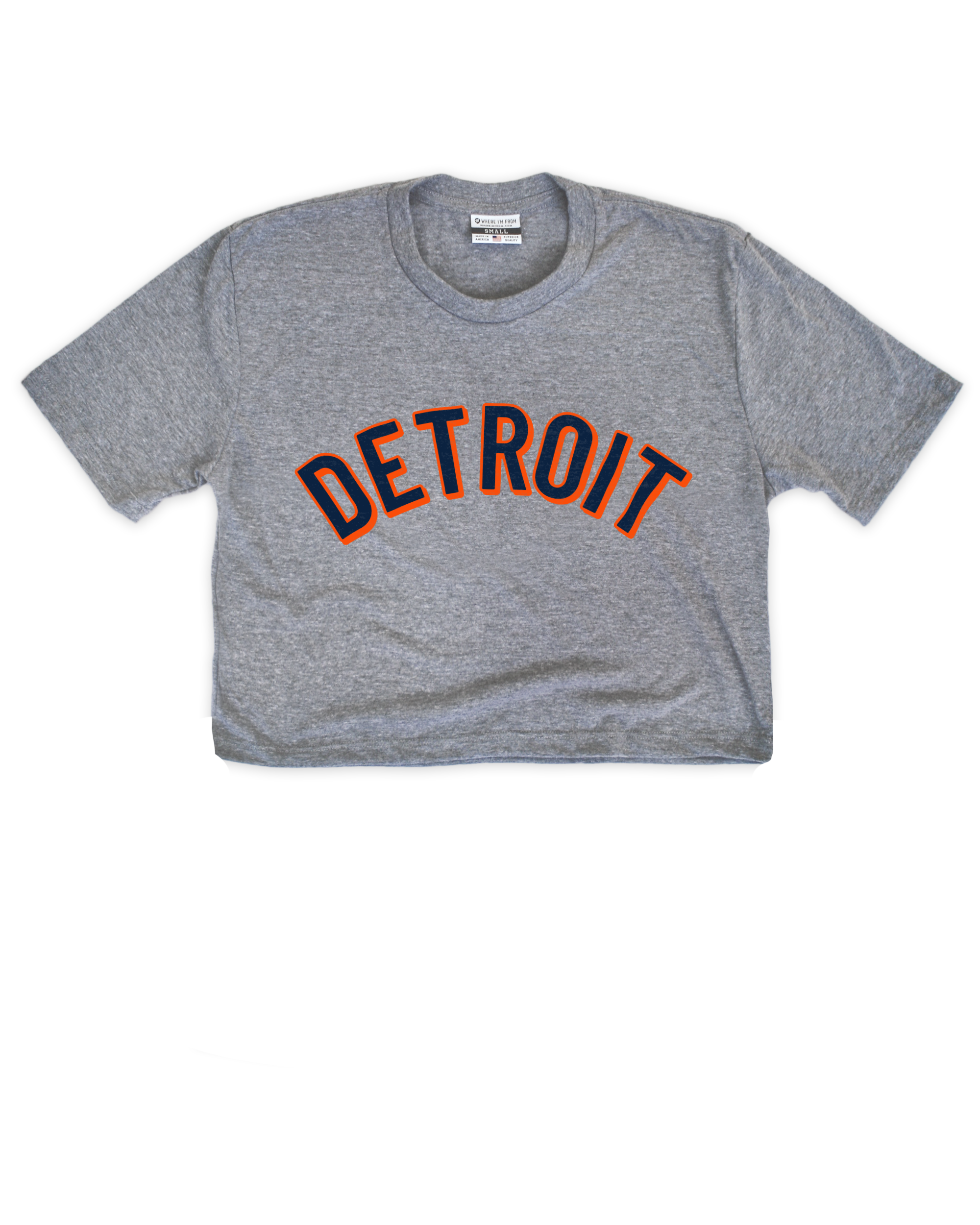 Detroit Jersey Gray Crop Top